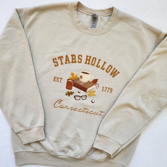 Gilmore Girls Stars Hollow Crewneck Sweatshirt Cute Cozy Academia School Fall - Picture 1 of 8